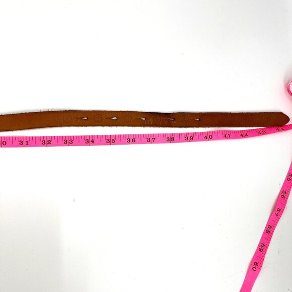 Scotch & Soda Women\'s L Brown Leather Skinny Belt with Embossed Numbers Preppy main image 10
